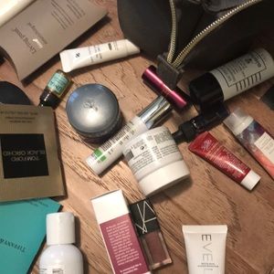 Make up bag filled with samples